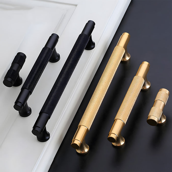 Aluminum Alloy Knurled Round Foot Cabinet Handles