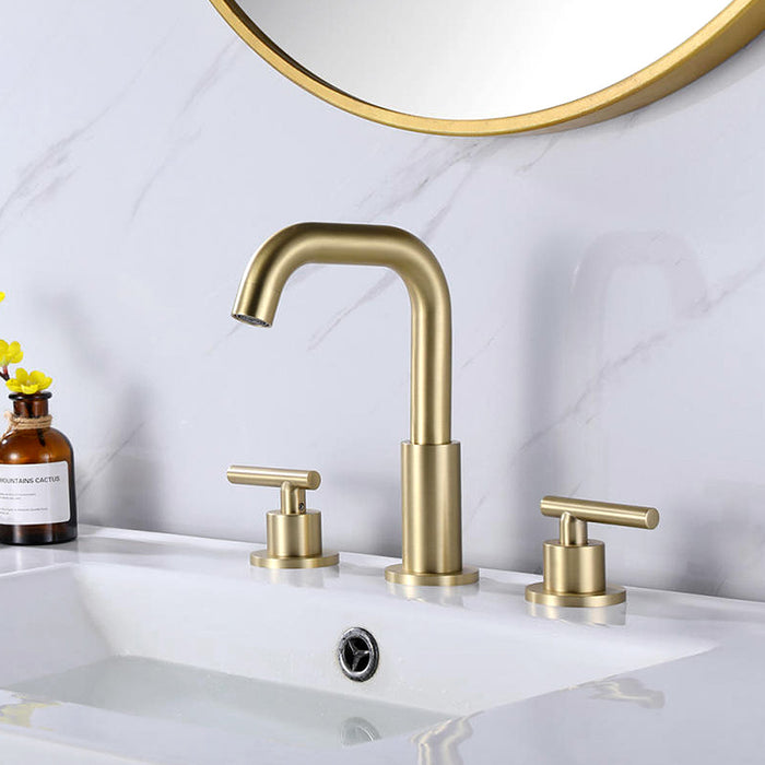 2 Handles 3-Hole Brass Bathroom Faucet