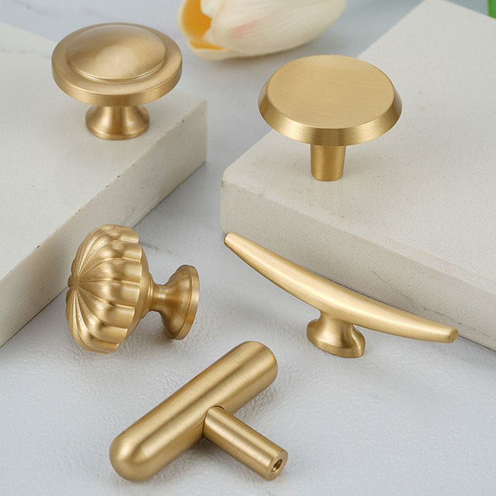 Solid Brass Furniture Hardware Single Hole Knobs