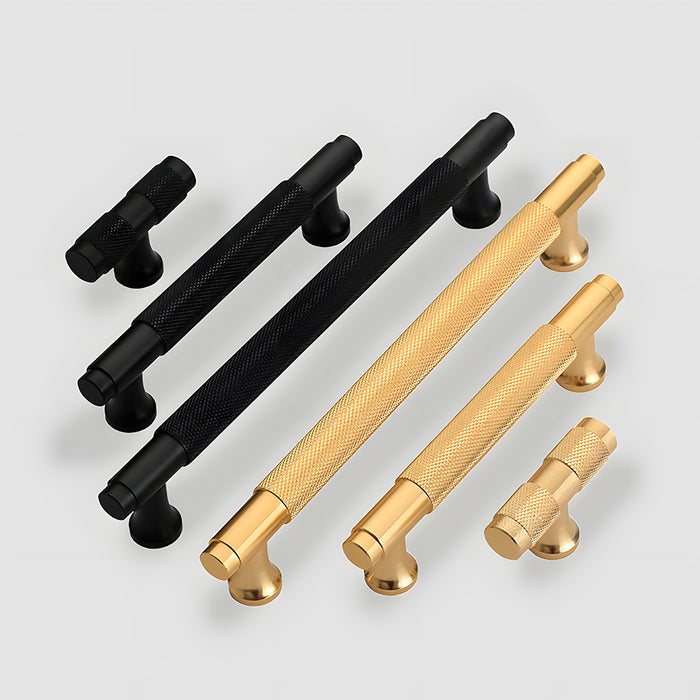 Aluminum Alloy Knurled Round Foot Cabinet Handles