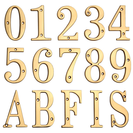 4 Inch Modern Floating Gold Brass House Numbers -Homdiy