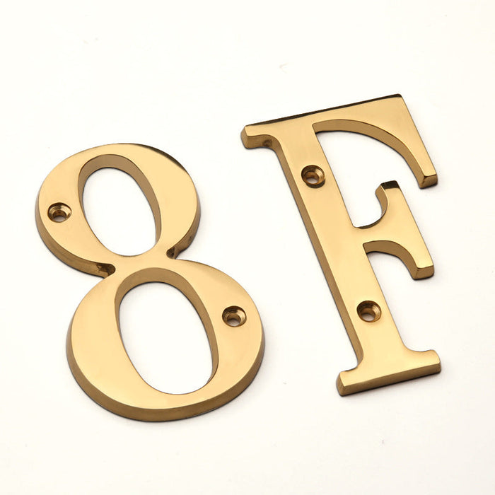 4 Inch Modern Floating Gold Brass House Numbers -Homdiy