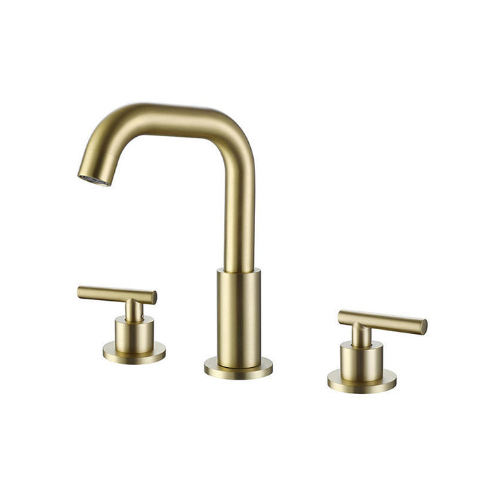 2 Handles 3-Hole Brass Bathroom Faucet