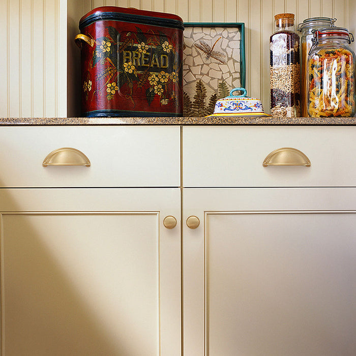 Modern Brass Cup Cabinet Edge Pulls