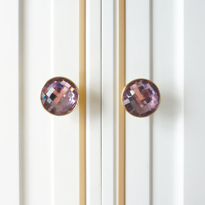 Colored European Luxury Crystal Cabinet Knobs