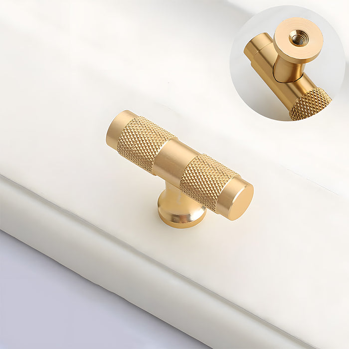 Aluminum Alloy Knurled Round Foot Cabinet Handles