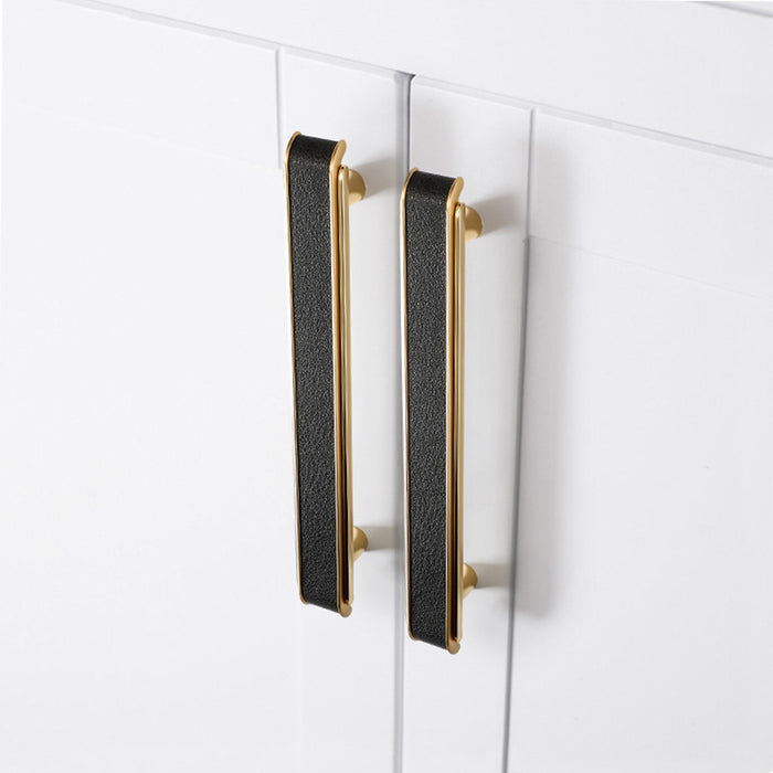 Gold Leaf Brass Cabinet Wardrobe Pulls Drawer Knobs