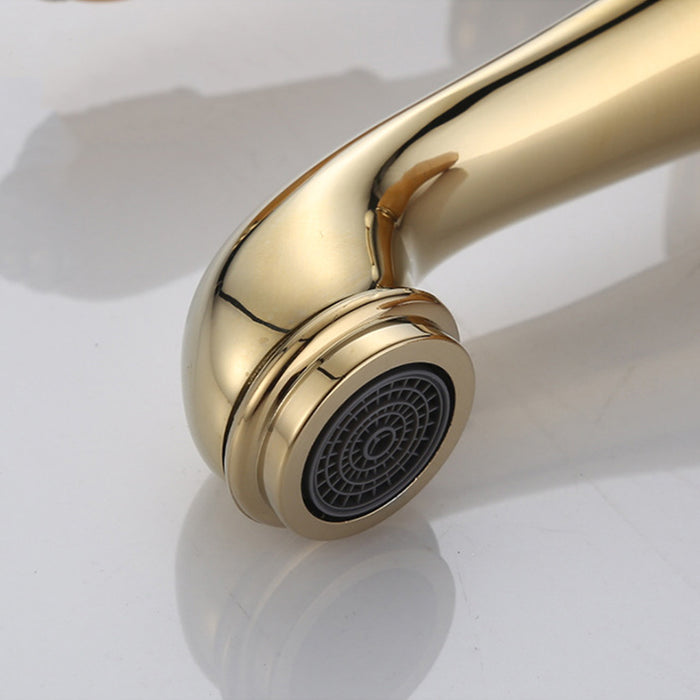 Modern Brass and Jade Single Handle Bathroom Faucet