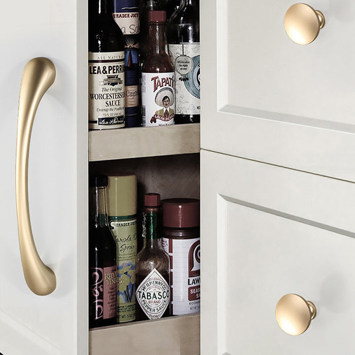 Simple Gold Modern Curved Cabinet Handles