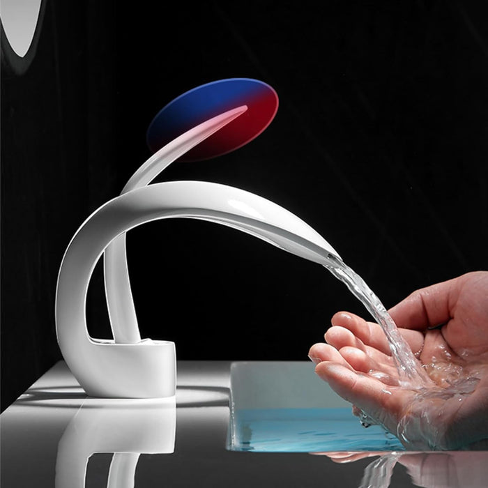 Widespread Single Handle Waterfall Bathroom Sink Faucet