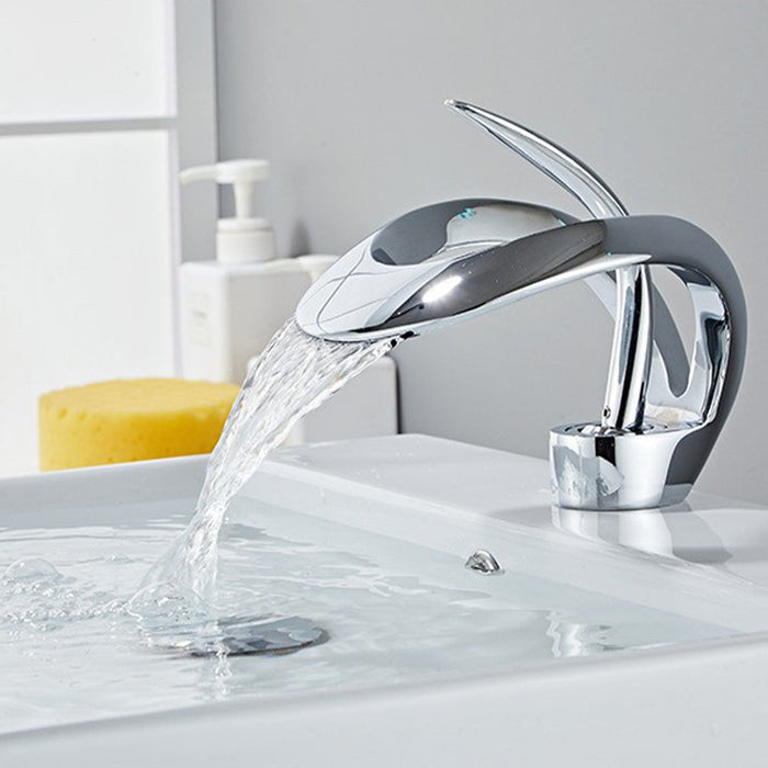 Widespread Single Handle Waterfall Bathroom Sink Faucet