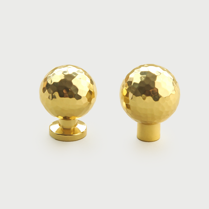 Modern Single Hole Gold Hammer Pattern Cabinet Knobs