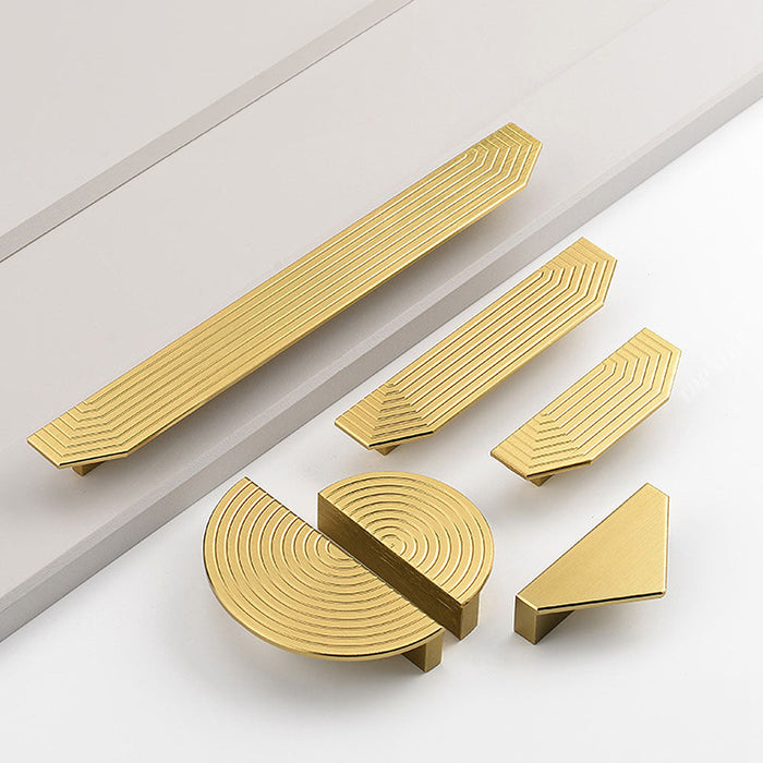 A Pair of Modern Semi-Circular Gold Kitchen Cabinet Door Handle