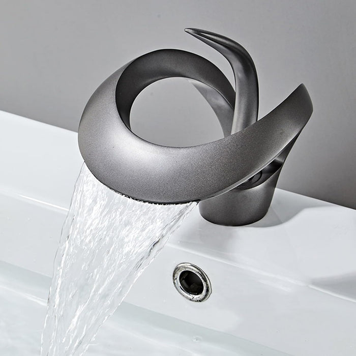 Widespread Single Handle Waterfall Bathroom Sink Faucet