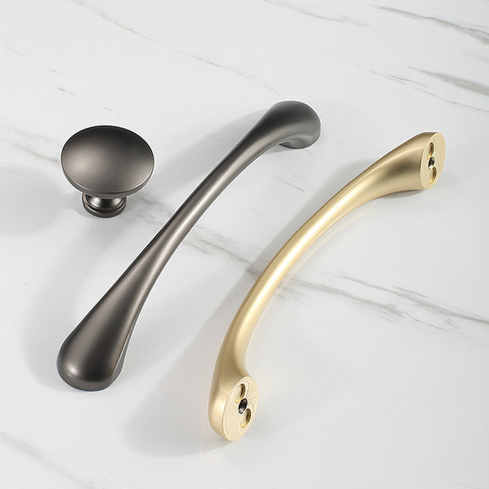 Simple Gold Modern Curved Cabinet Handles