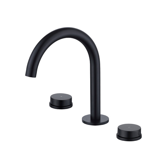 Matte Gold Gooseneck 3 Hole Bathroom Faucet