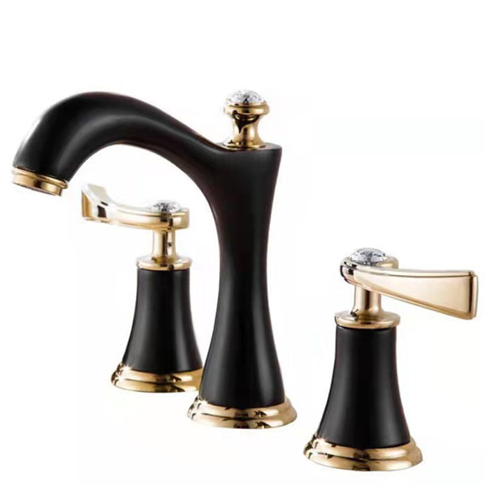 Widespread Three-Hole Copper Bathroom Faucet