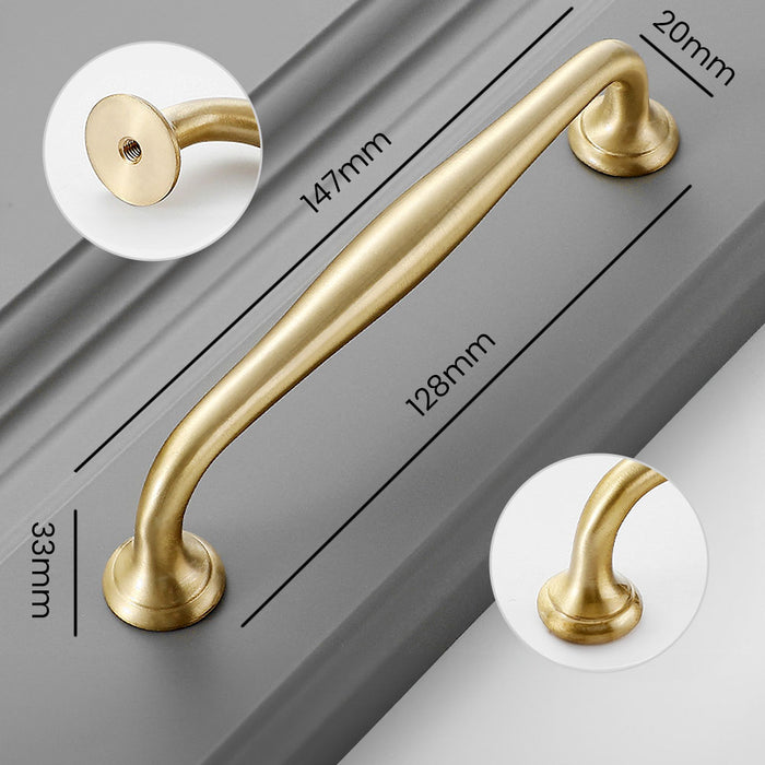 Modern Simple Brass Wardrobe Handle