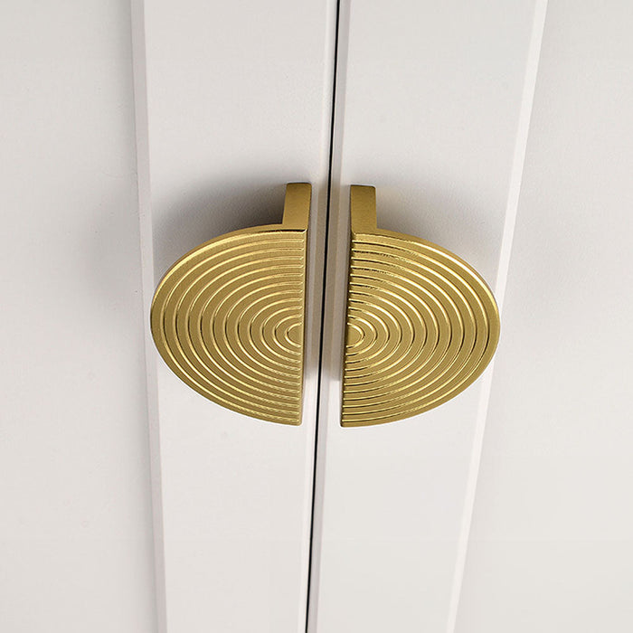 A Pair of Modern Semi-Circular Gold Kitchen Cabinet Door Handle