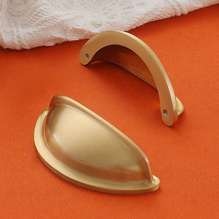 Modern Brass Cup Cabinet Edge Pulls