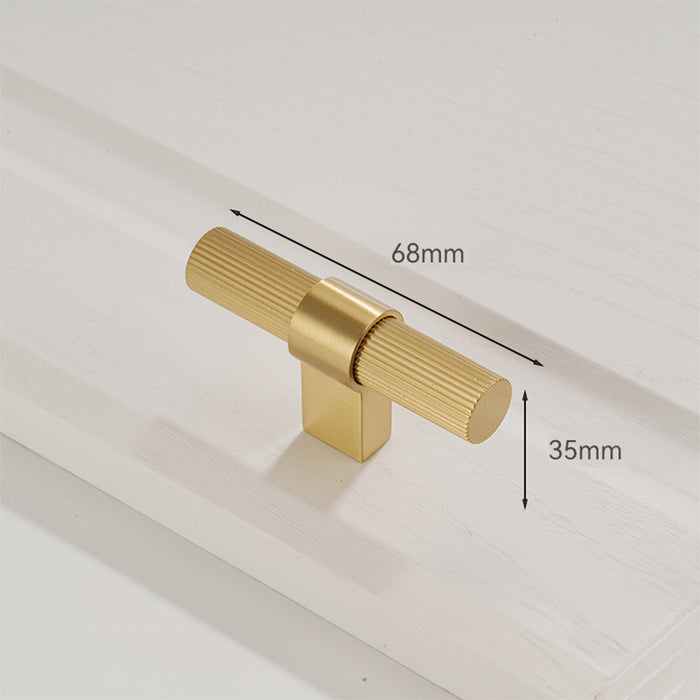 Solid Brass Knurled Hardware Kitchen Cabinet Pull