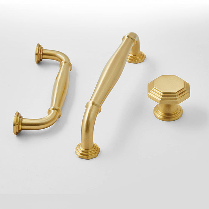 Contemporary Gold Brass Furniture Cabinet Handle And Knobs For Kitchen