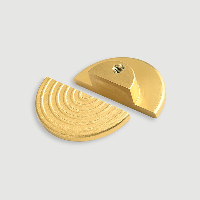 A Pair of Modern Semi-Circular Gold Kitchen Cabinet Door Handle