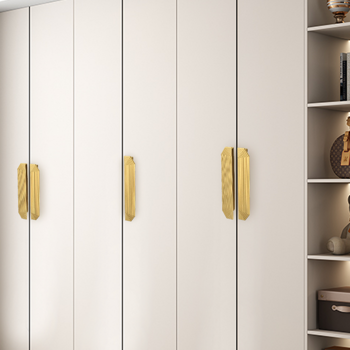 A Pair of Modern Semi-Circular Gold Kitchen Cabinet Door Handle