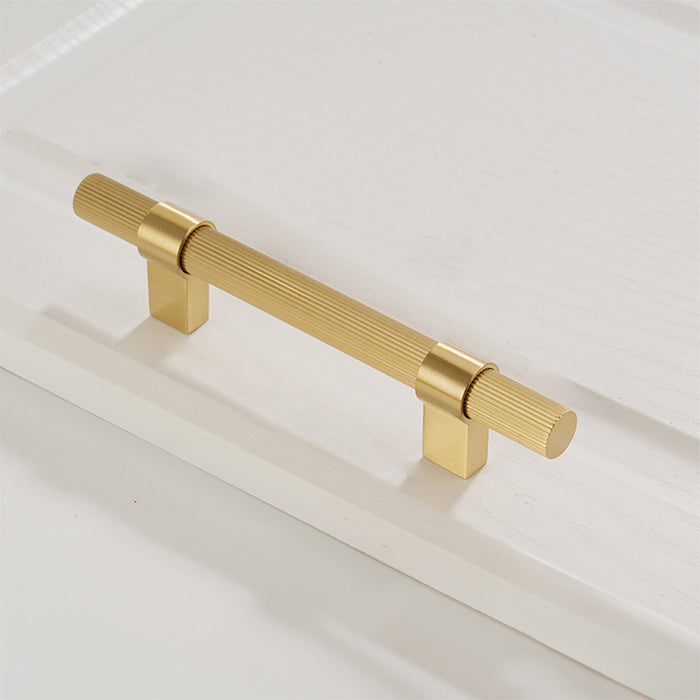 Solid Brass Knurled Hardware Kitchen Cabinet Pull