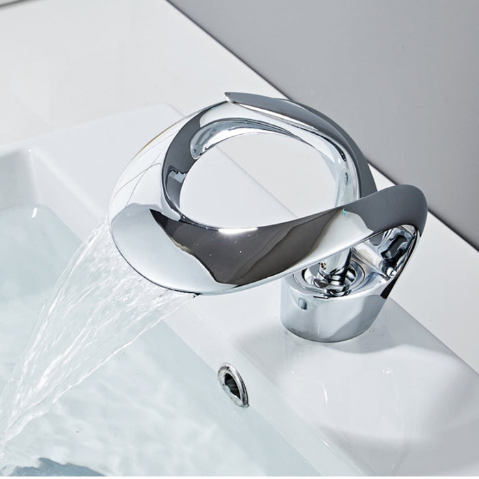 Widespread Single Handle Waterfall Bathroom Sink Faucet