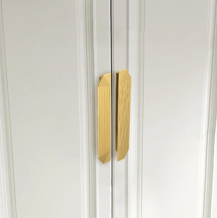 A Pair of Modern Semi-Circular Gold Kitchen Cabinet Door Handle