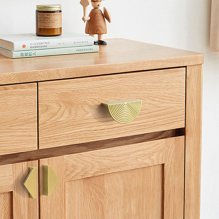 A Pair of Modern Semi-Circular Gold Kitchen Cabinet Door Handle