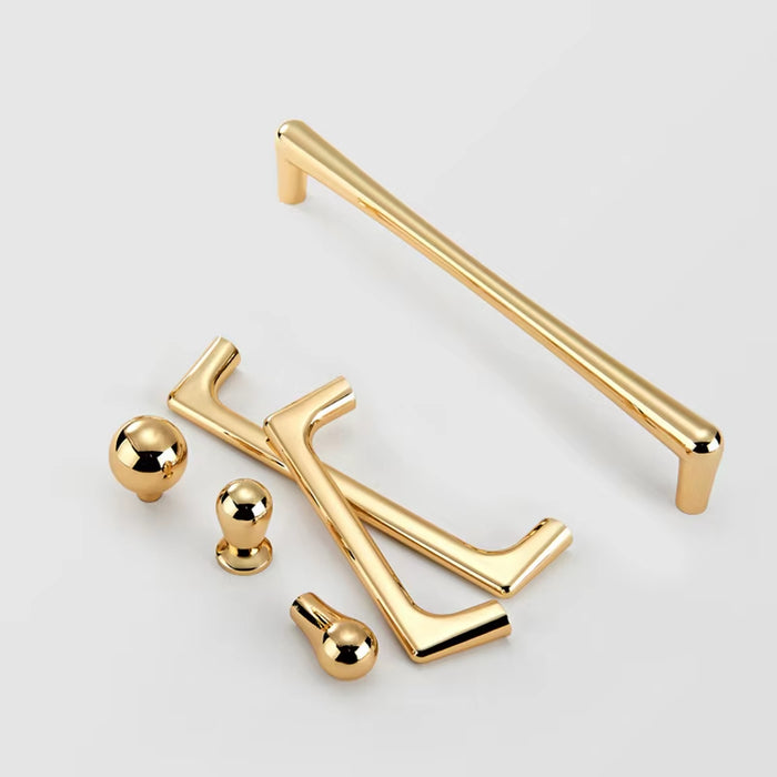 D Shaped Luxury Gold Cabinet Pulls for Wardrobe