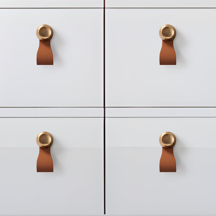 Modern Zinc Alloy Leather Cabinet Drawer Handles and Knobs