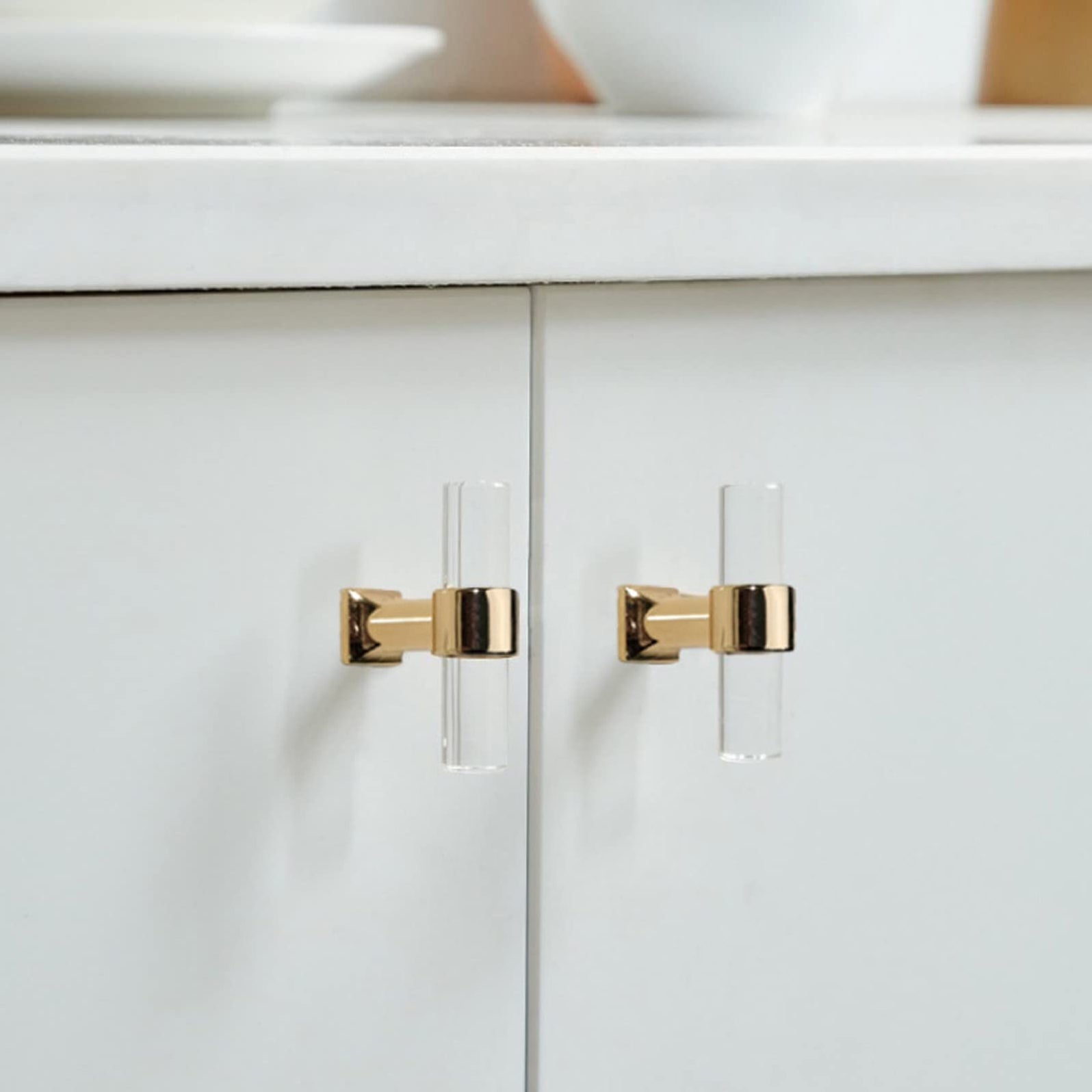 Goldenwarm Cabinet Handles Modern Acrylic Drawer Pulls Clear Dresser Pulls