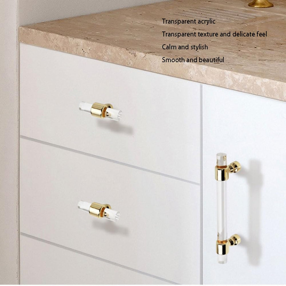 Goldenwarm Cabinet Handles Modern Acrylic Drawer Pulls Clear Dresser Pulls