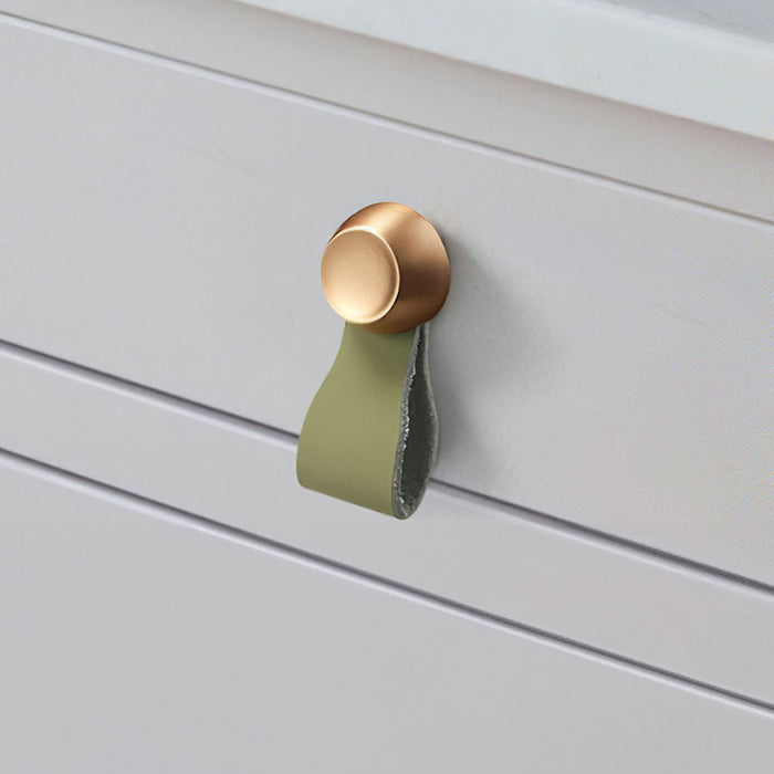 Modern Zinc Alloy Leather Cabinet Drawer Handles and Knobs