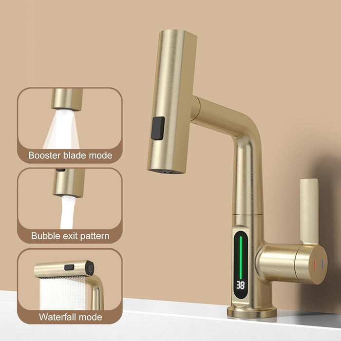 Digital Single Hole Brass Hot and Cold Water Faucet