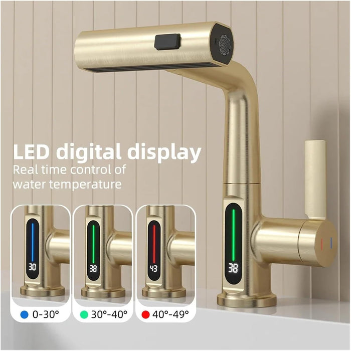 Digital Single Hole Brass Hot and Cold Water Faucet