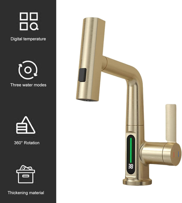 Digital Single Hole Brass Hot and Cold Water Faucet