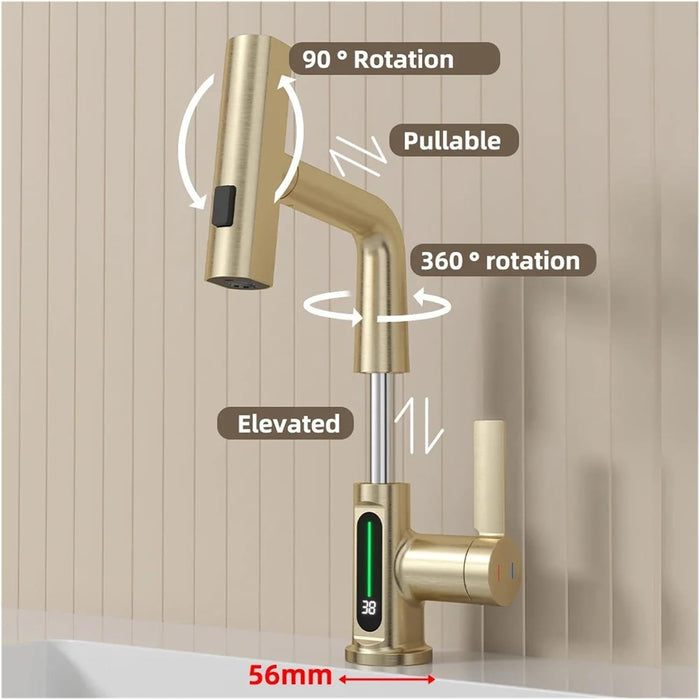 Digital Single Hole Brass Hot and Cold Water Faucet