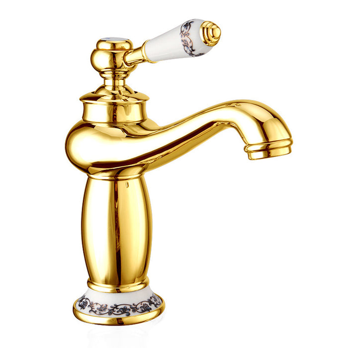 Retro Solid Brass Single Hole Bathroom Faucet