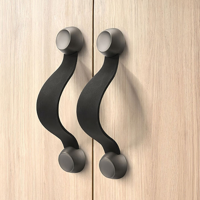 Modern Zinc Alloy Leather Cabinet Drawer Handles and Knobs