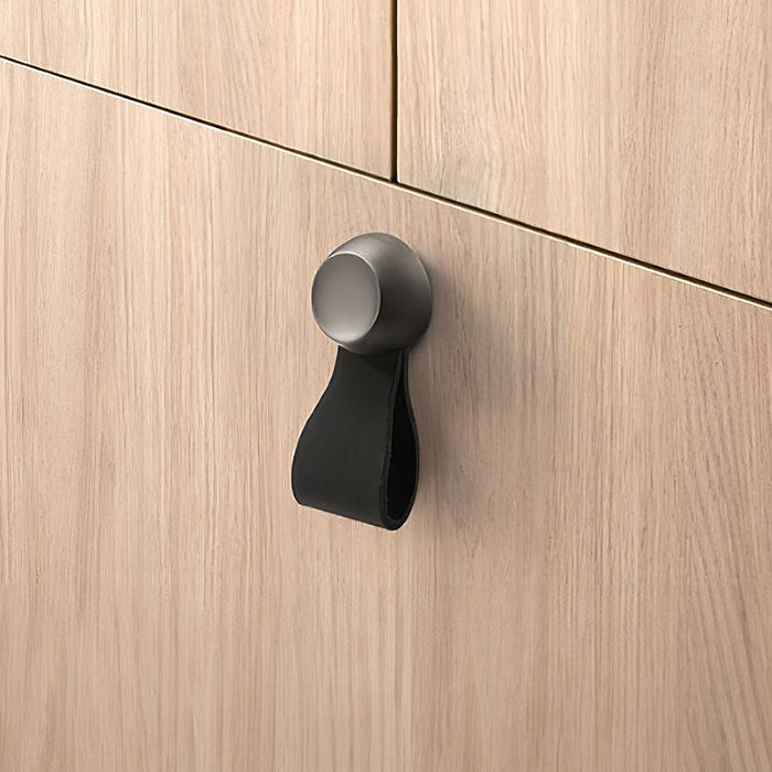 Modern Zinc Alloy Leather Cabinet Drawer Handles and Knobs