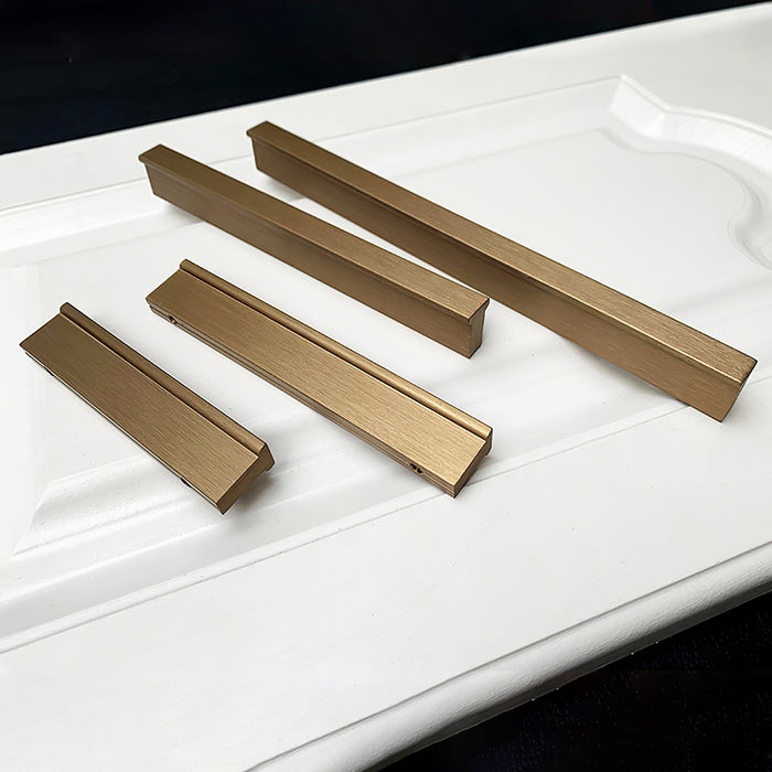 Gold Minimalist Classic Aluminum Long Edge Cabinet Handles