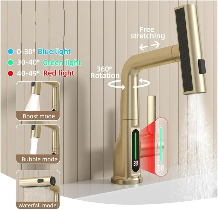 Digital Single Hole Brass Hot and Cold Water Faucet