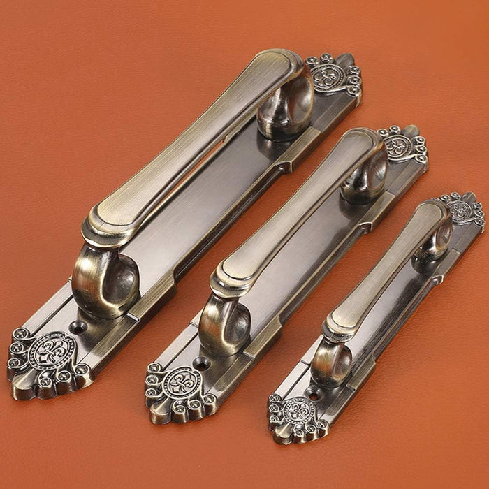 Antique Bronze Kitchen Cabinets Door Pulls with Backplate