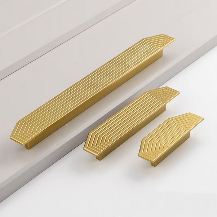 A Pair of Modern Semi-Circular Gold Kitchen Cabinet Door Handle