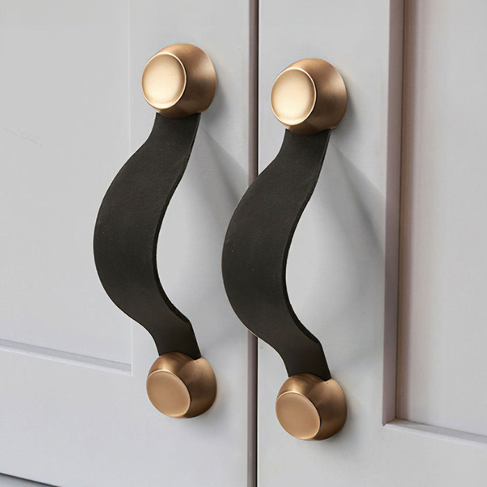 Modern Zinc Alloy Leather Cabinet Drawer Handles and Knobs