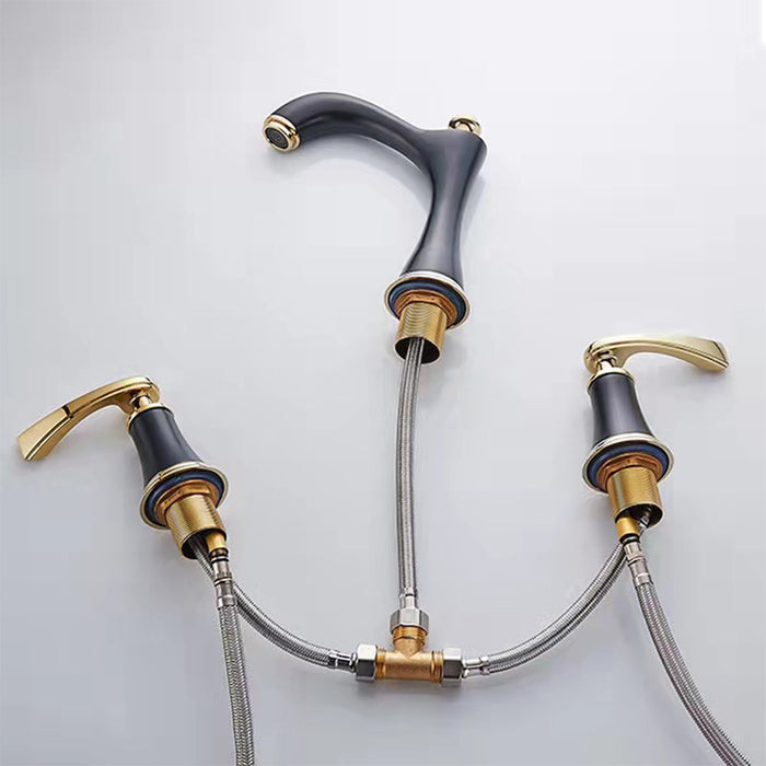 Widespread Three-Hole Copper Bathroom Faucet